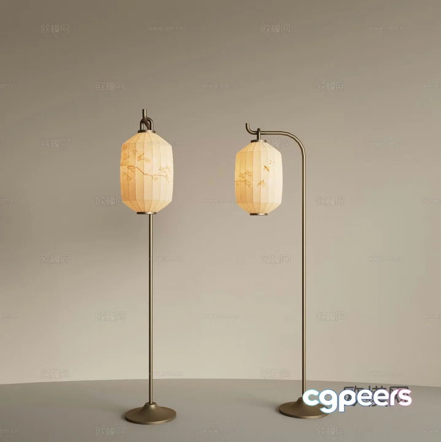 New Chinese style Zen floor lamp Metal floor lamp Living room floor lamp Fishing lamp 3D model