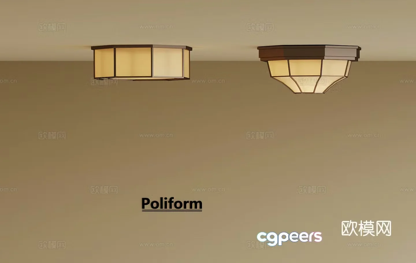 French ceiling light 3D model