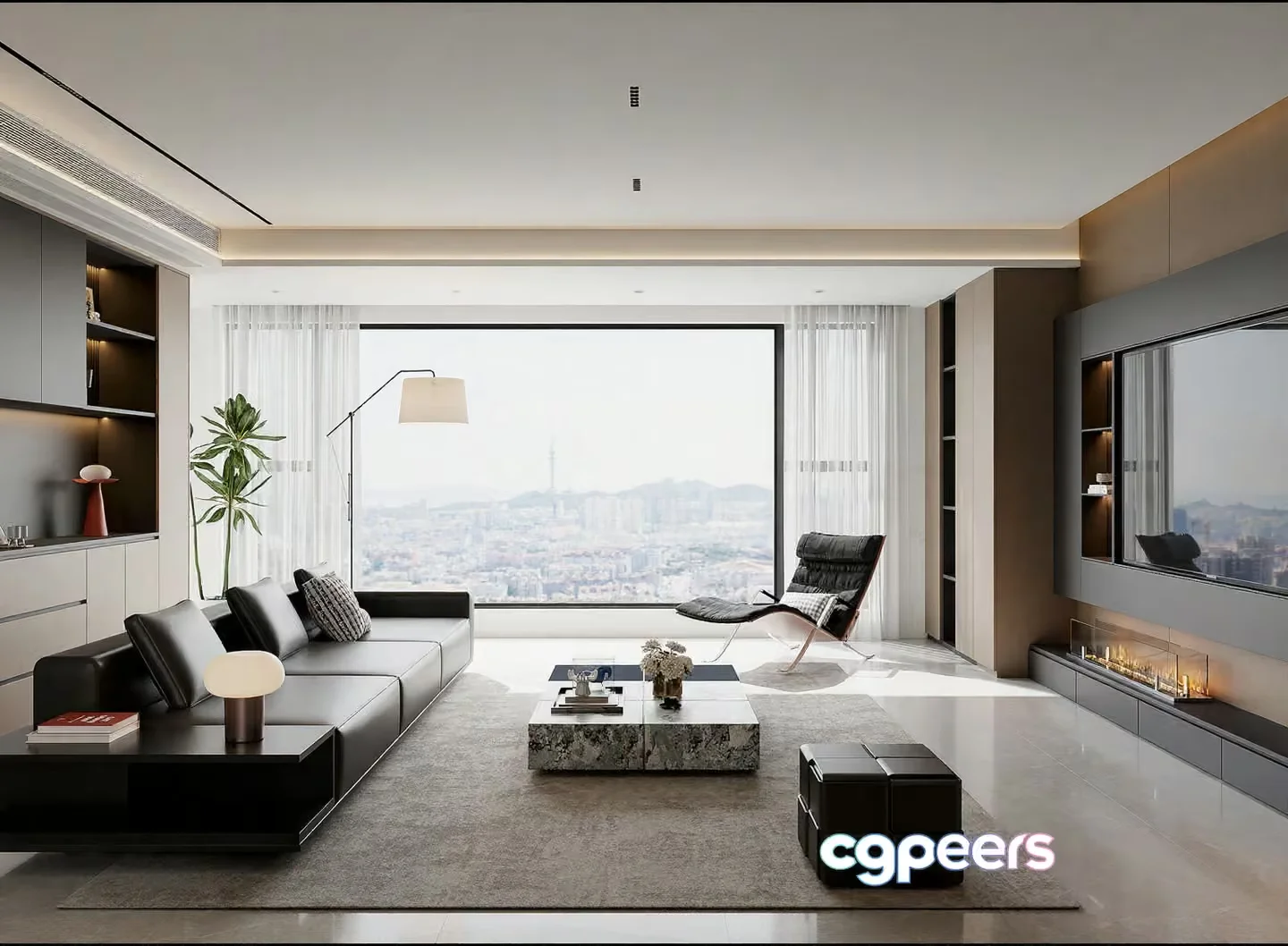 Modern Living Room 3D Model – 3047 – CORONA Render