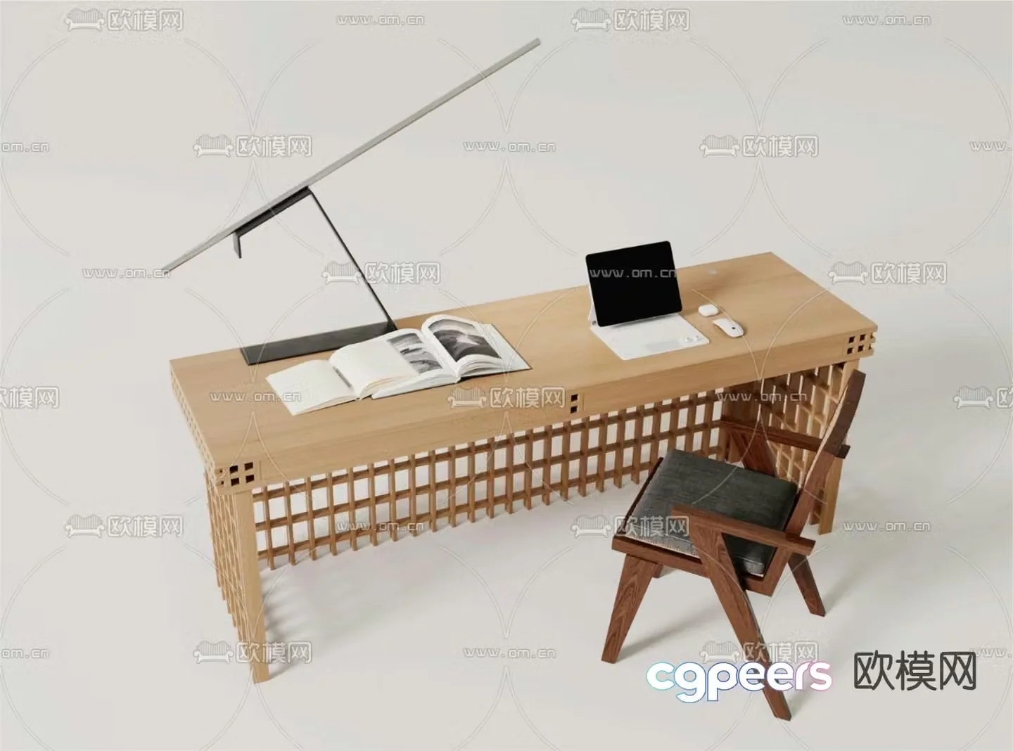 wabi-sabi desk computer desk study desk 3d model