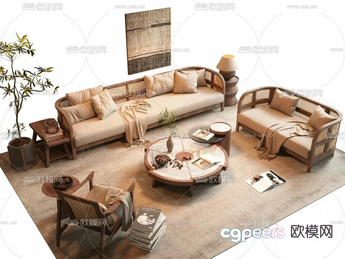 Medieval style modular sofa 3D model