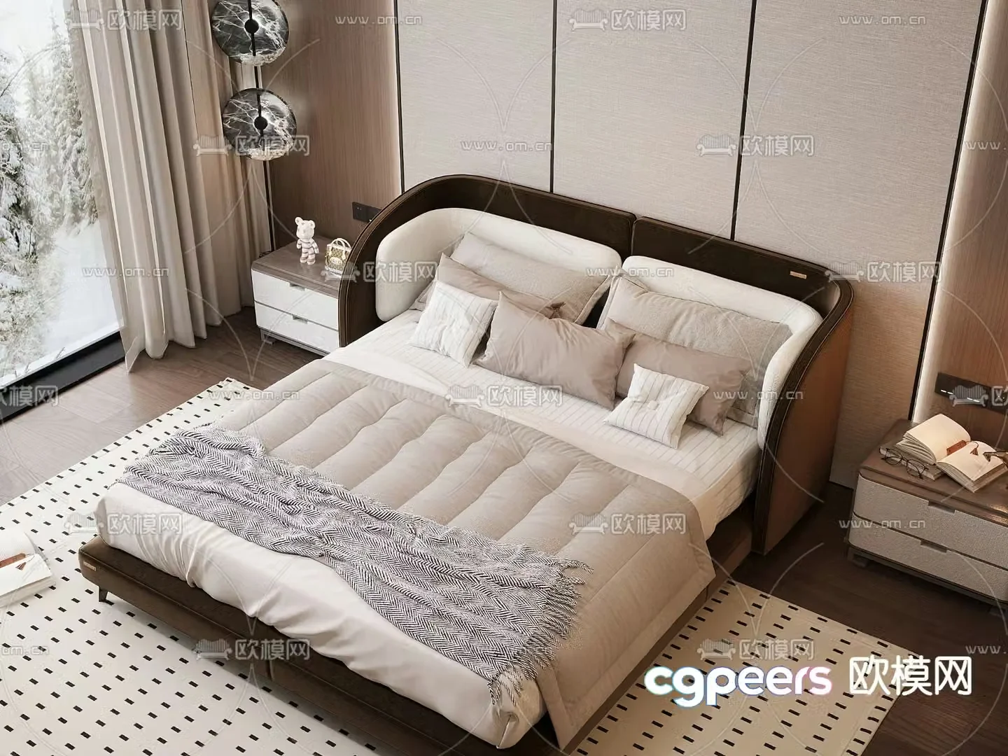 Home double bed 3d model