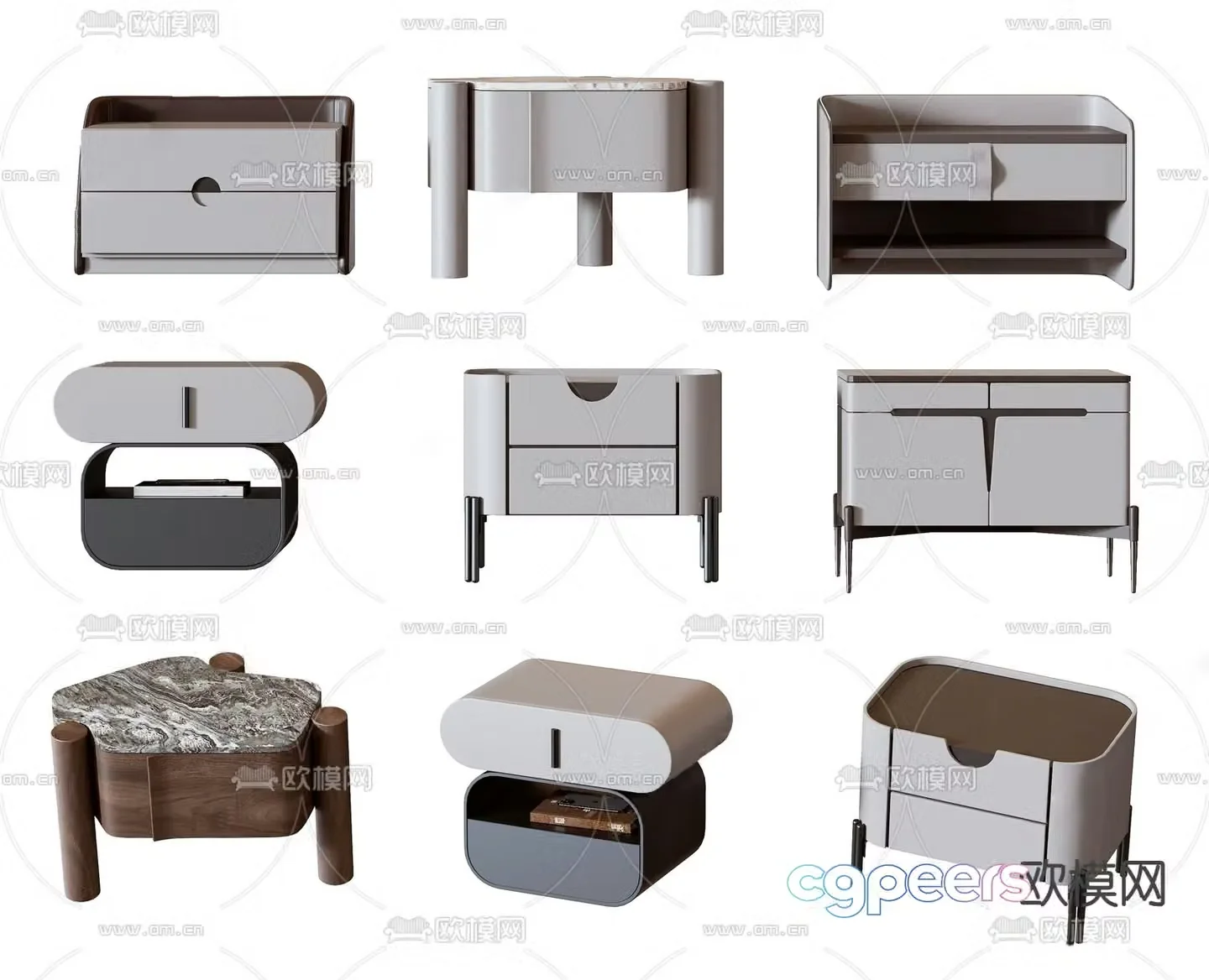 Modern bedside table 3d model