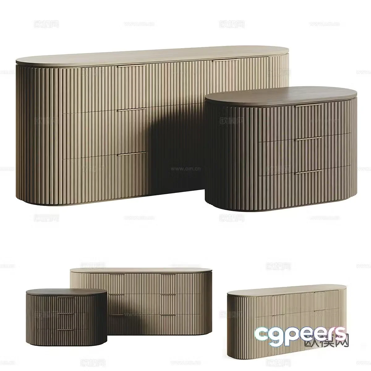 Modern Italian RH BYRON sideboard 3D model
