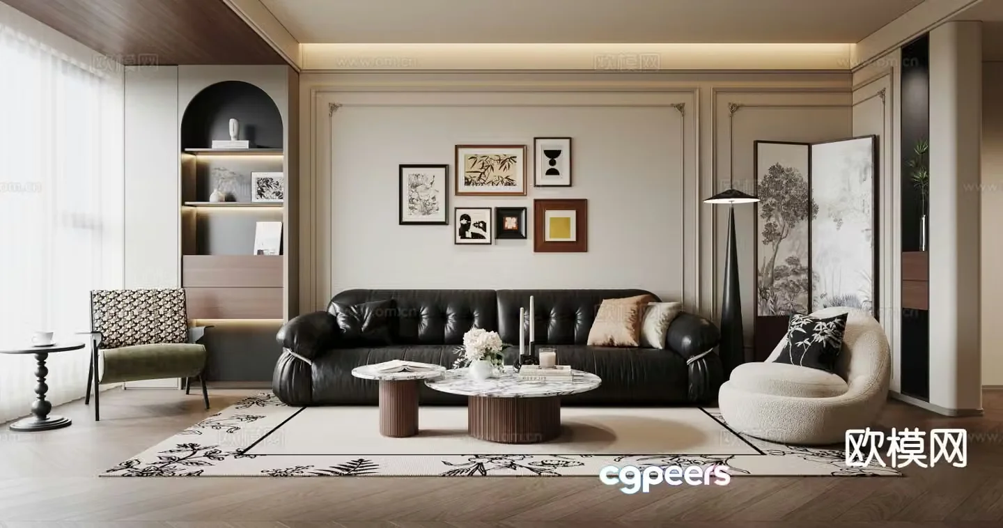 Medieval style living room 3D model