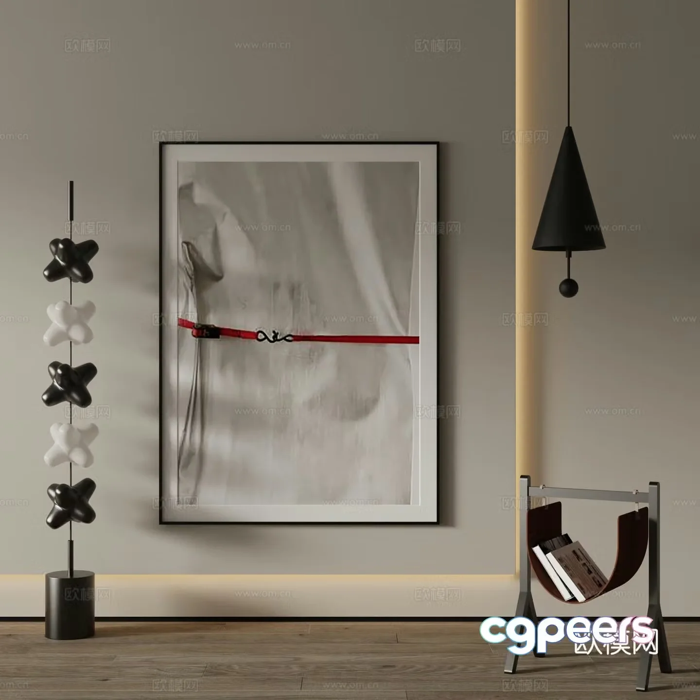 Modern decorative painting Simple abstract painting 3d model