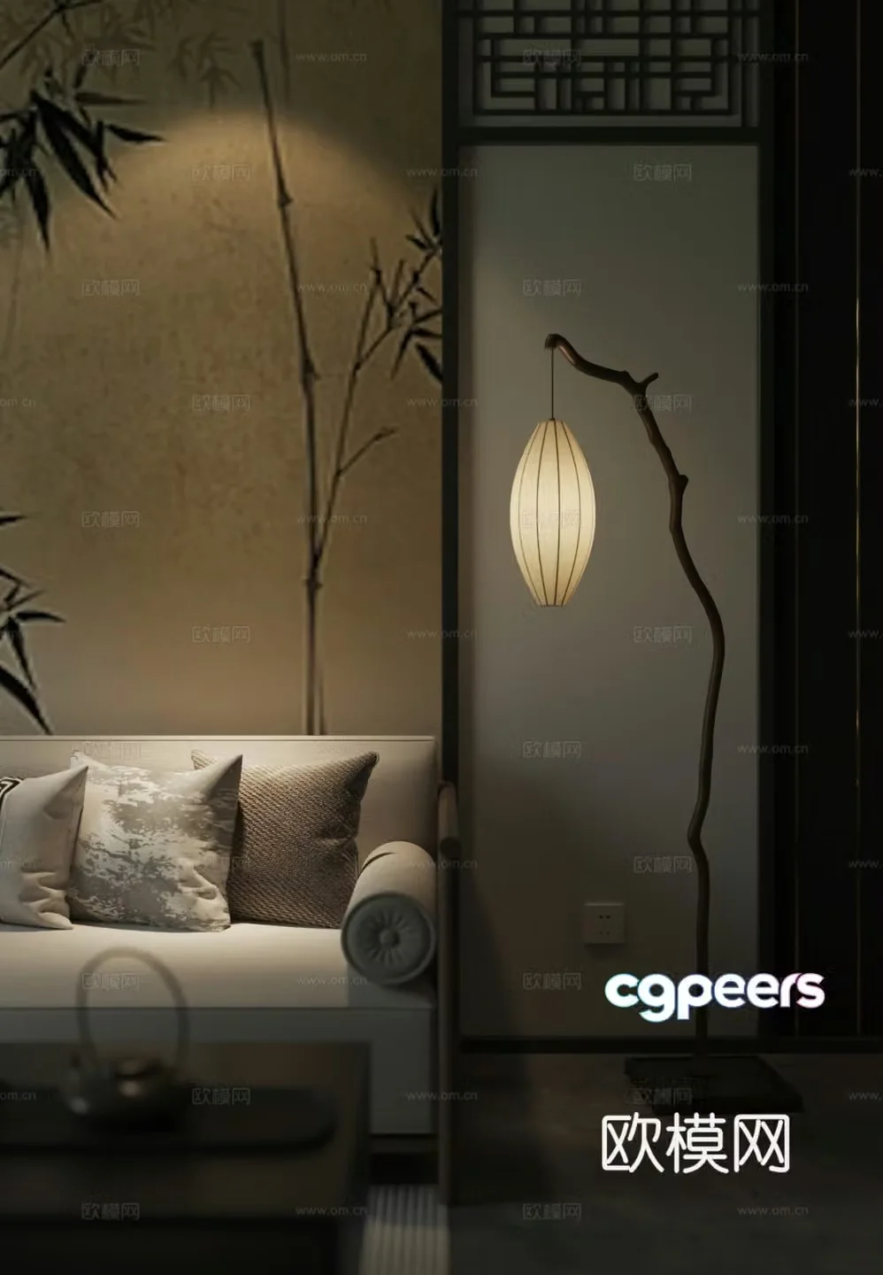 New Chinese floor lamp 3D model