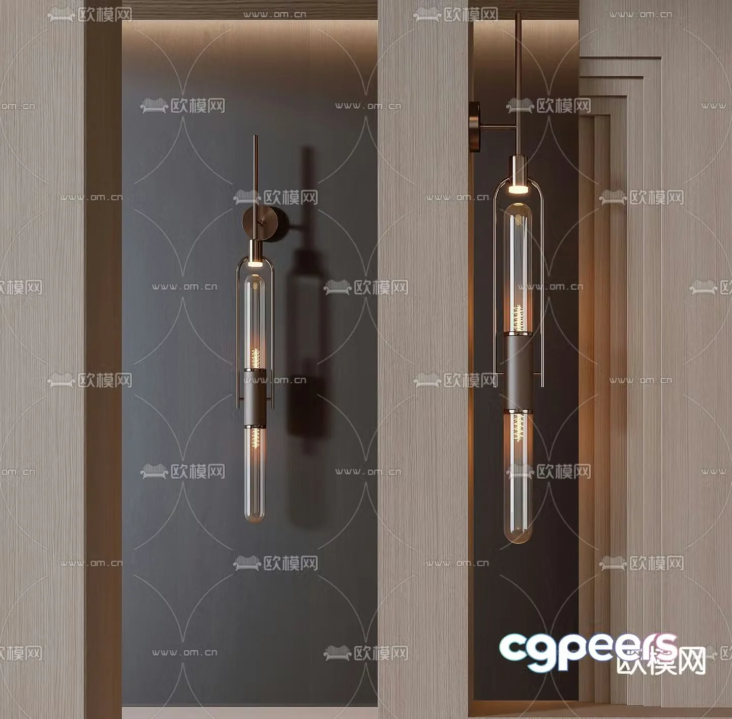 Light luxury wall lamp long wall lamp 3d model
