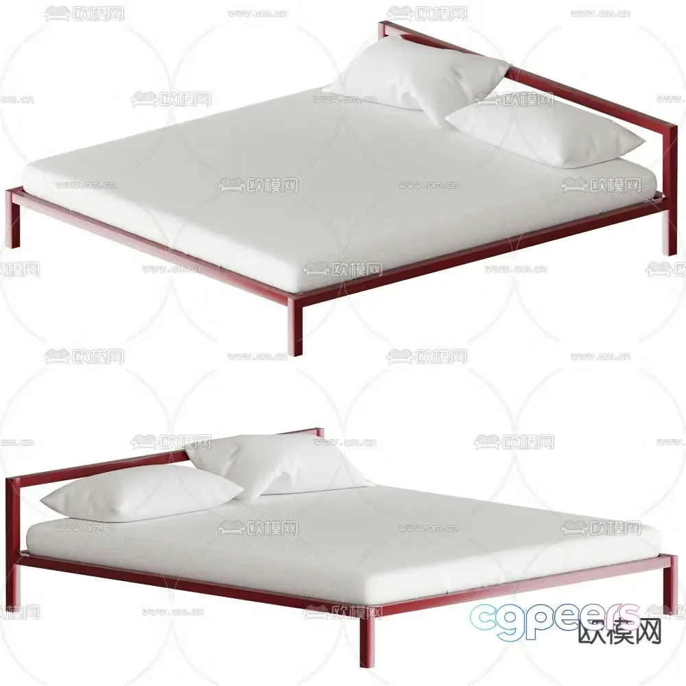 MDF Italia double bed 3d model