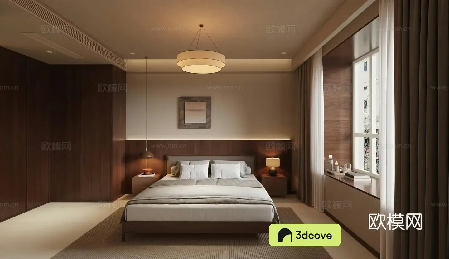 Minimalist new Chinese style master bedroom