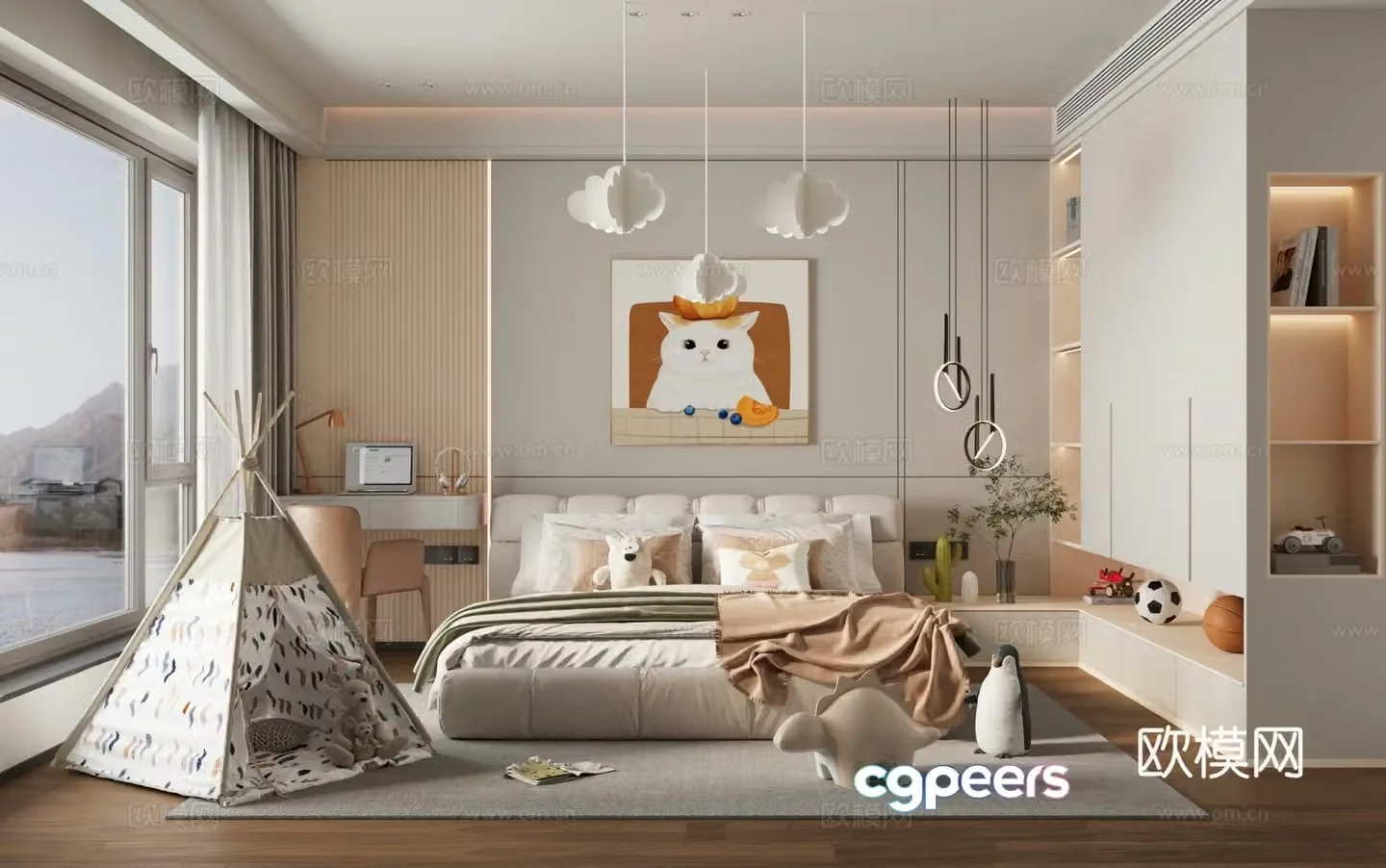 Modern girl room children’s room 3d model