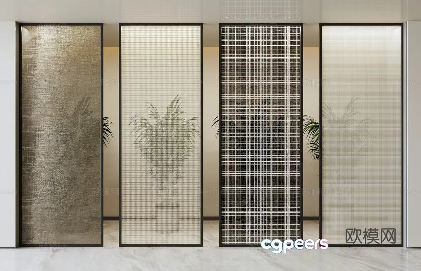 Changhong glass partition 3d model
