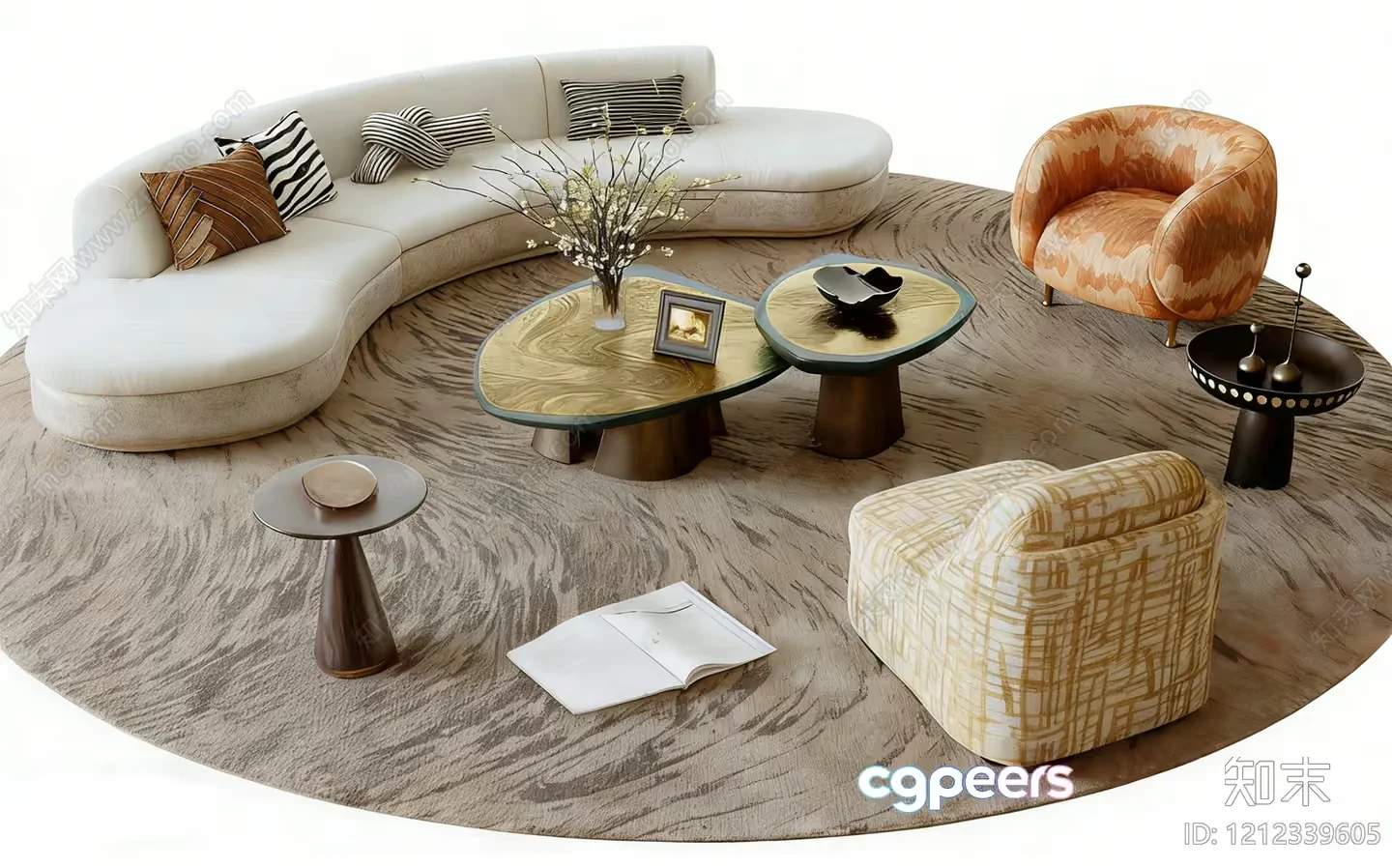 Modern Living Room 3D Model – 3002 – VRAY Render