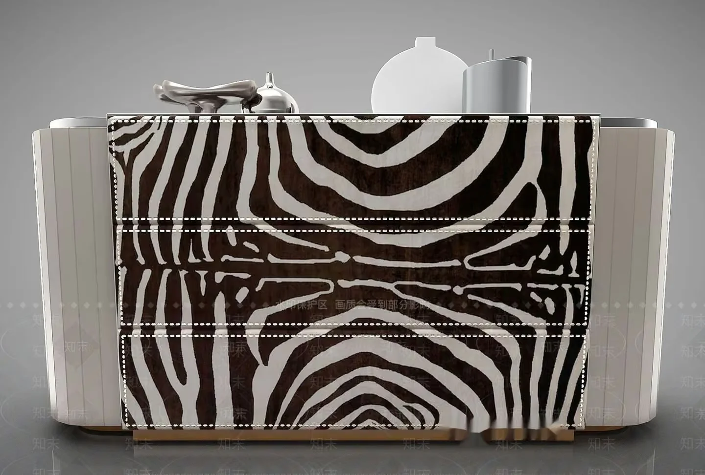 A Zebra-Print Dresser 3D Model – 16610 – VRAY Render
