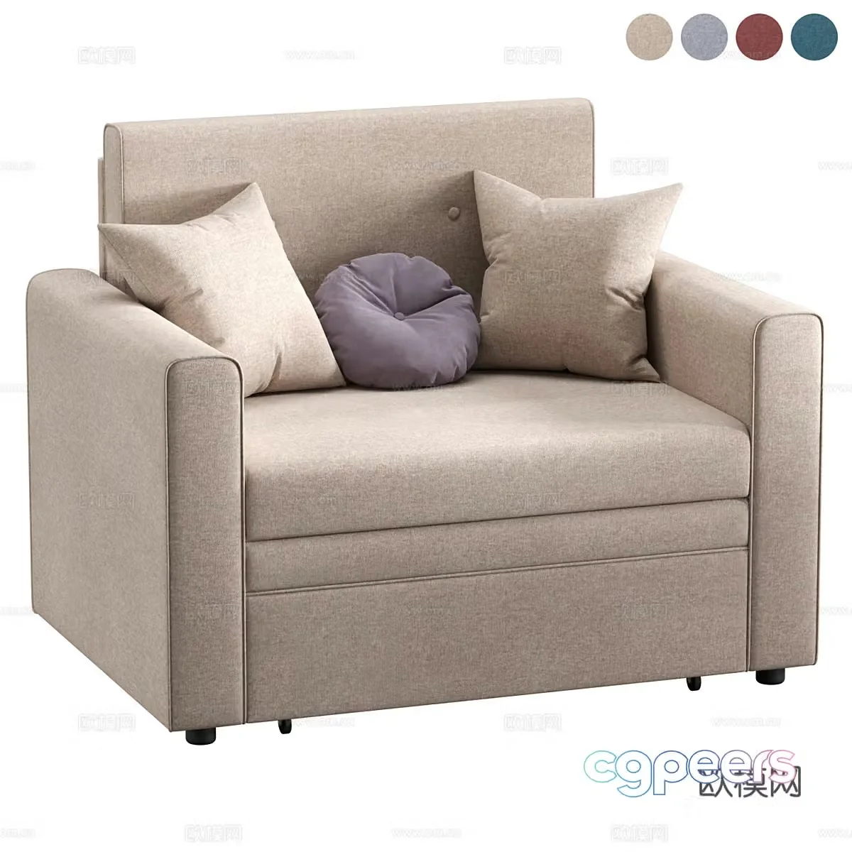Sofa coffee table combination 3D model