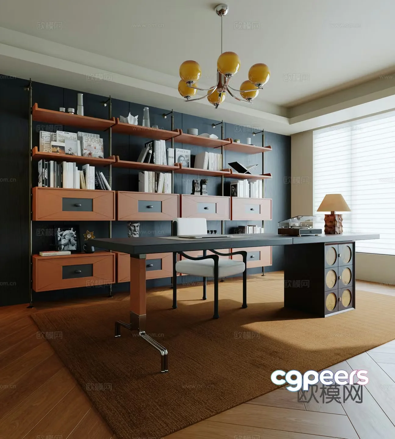 Middle-aged study room 3D model