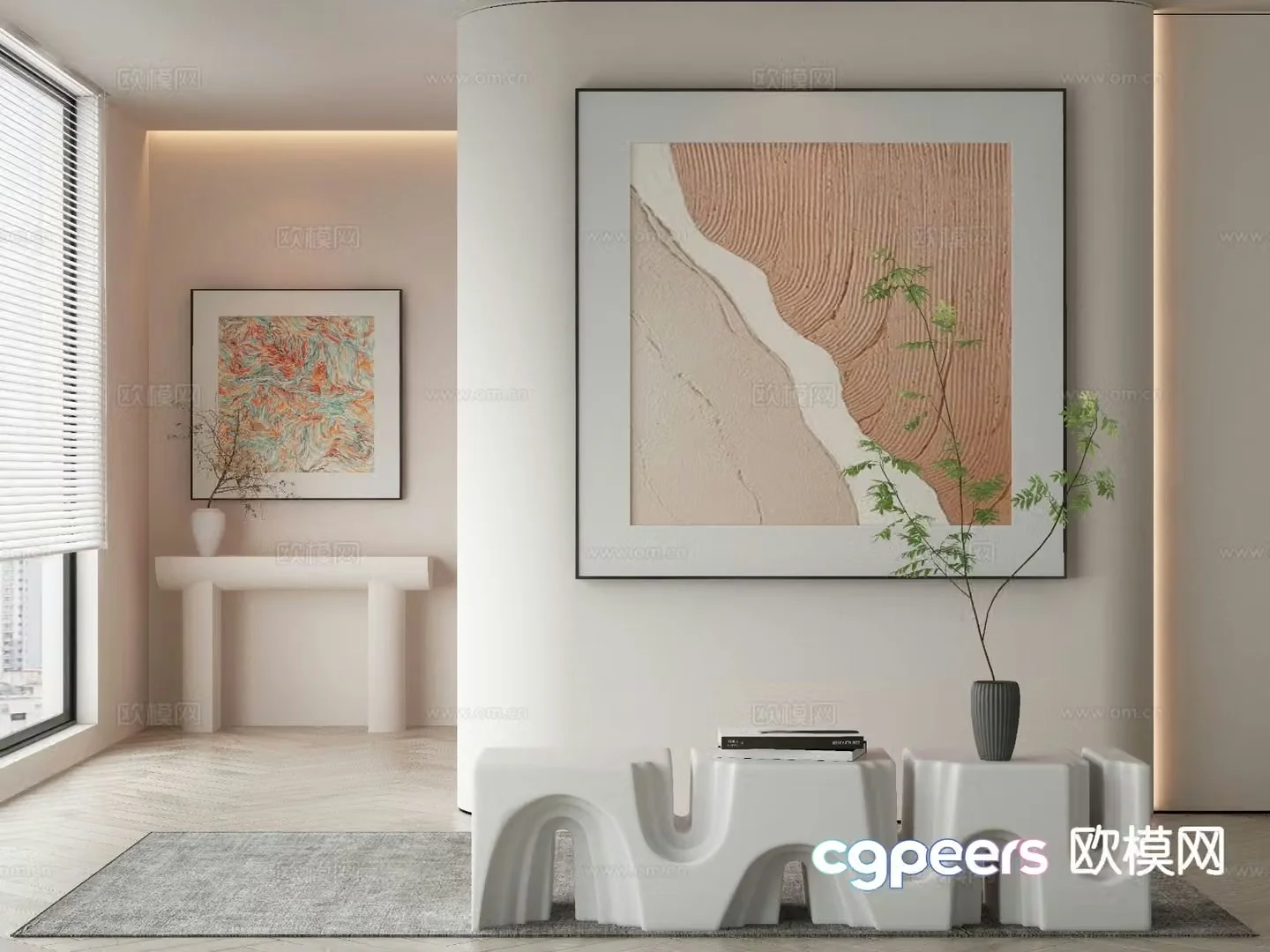 Modern decorative painting texture painting 3d model