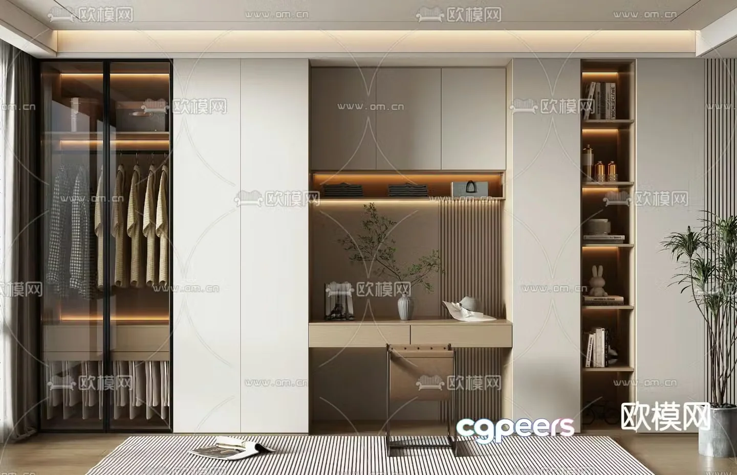 modern wardrobe wardrobe 3d model