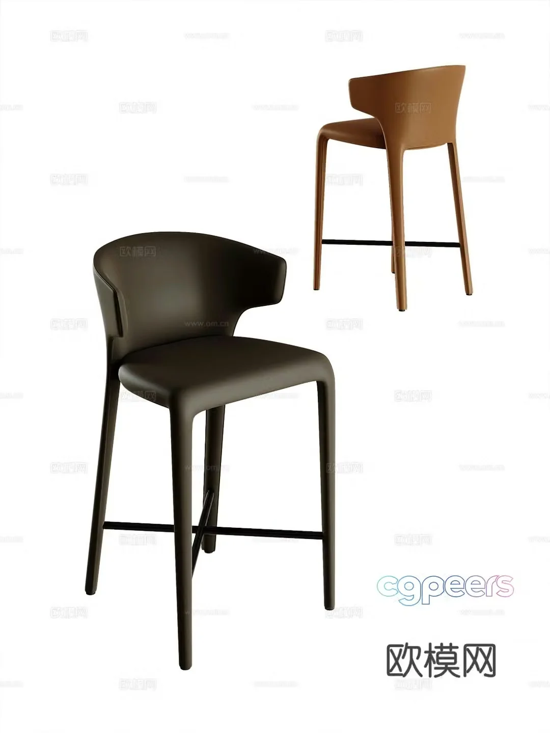 Modern bar stool bar stool high stool 3d model
