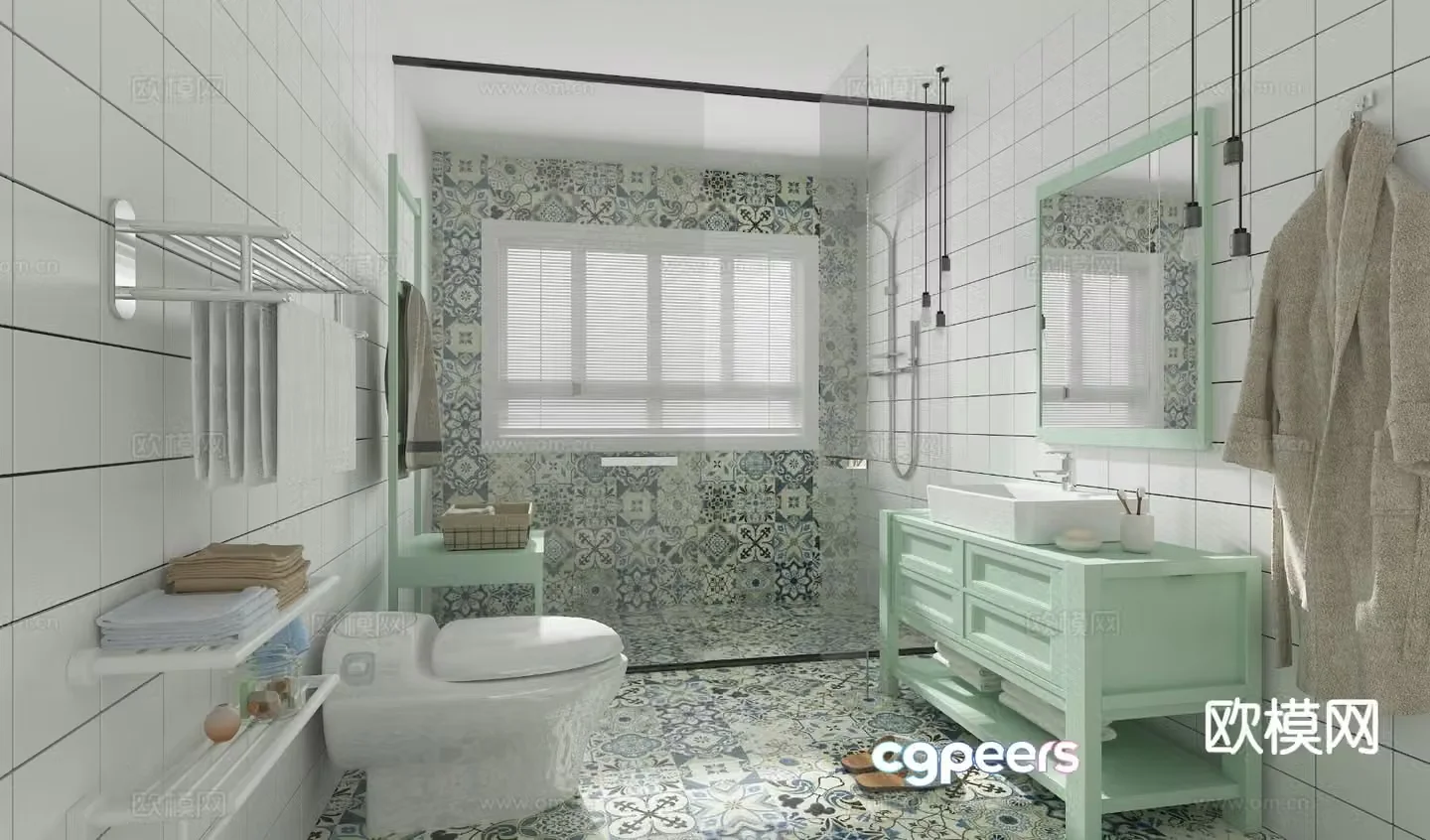 Nordic bathroom bathroom 3d model