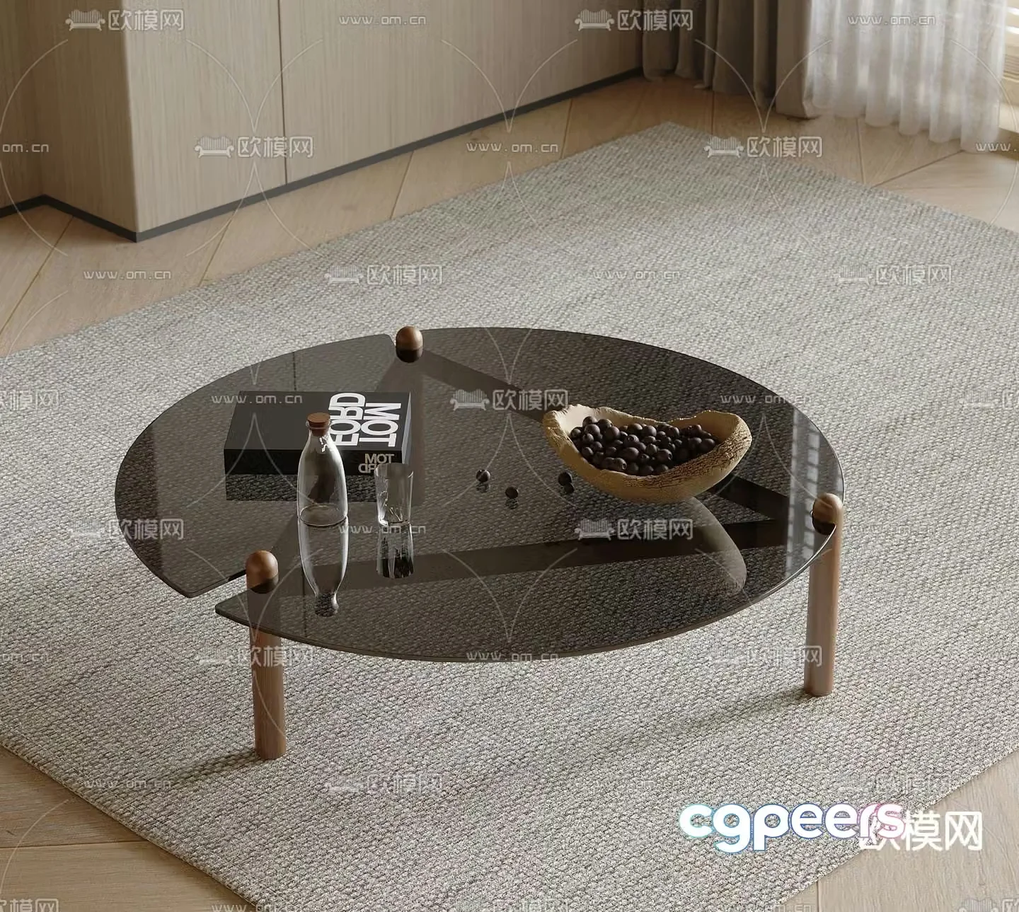 Glass coffee table 3d model