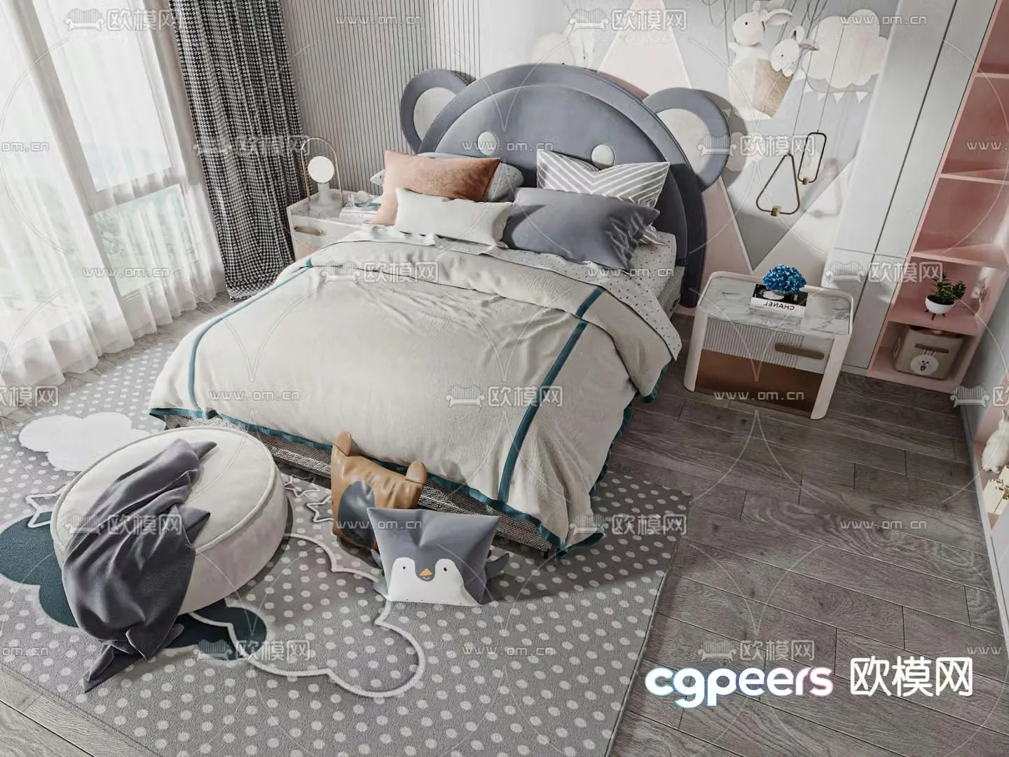 Modern children’s bed 3d model