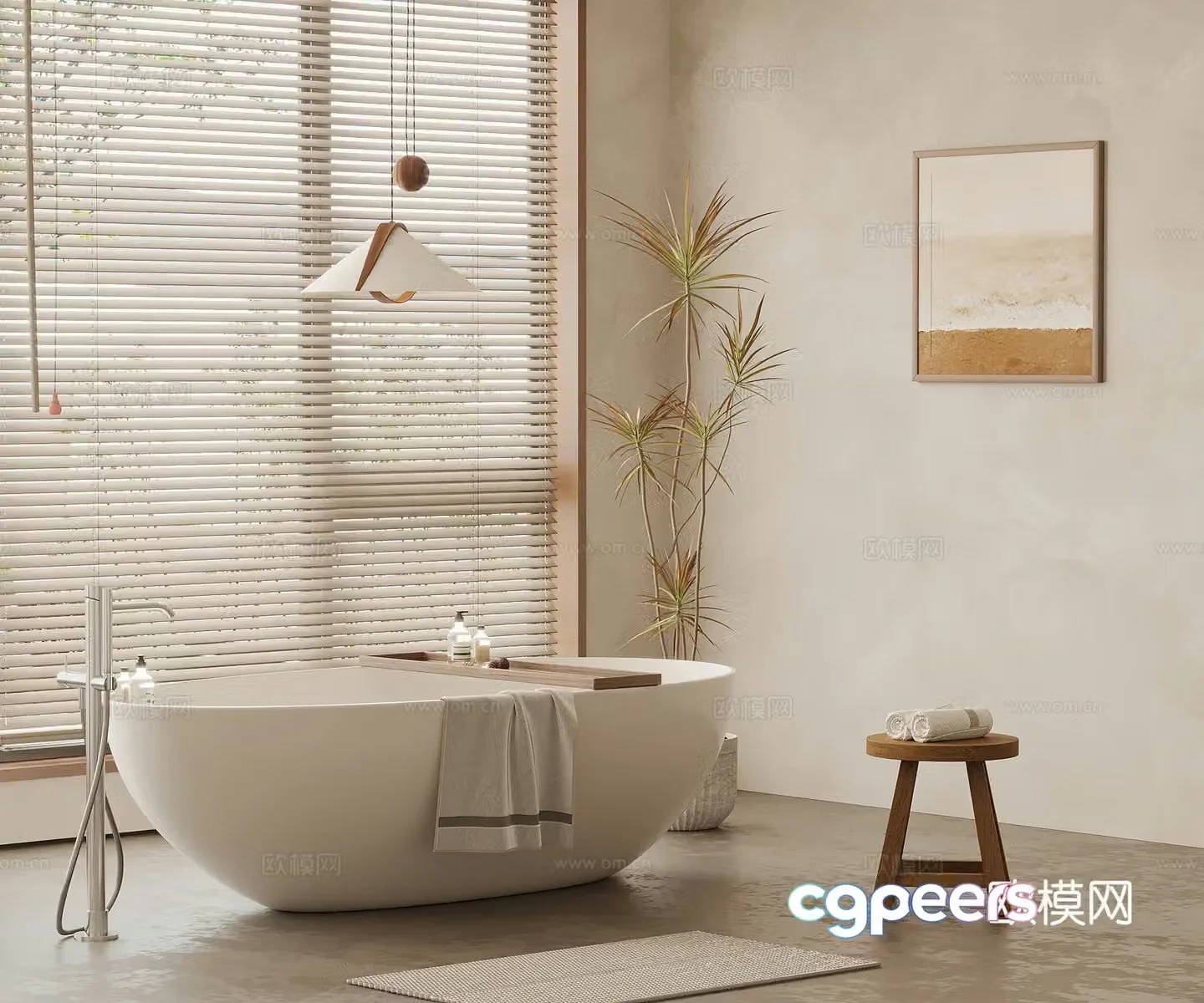 Wasabi Bathroom Freestanding Bathtub 3D Model