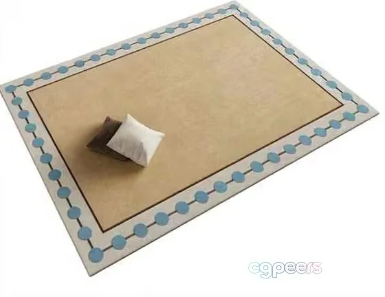 A Small White Pillow On A Beige Rug 3D Model – 20844 – VRAY Render