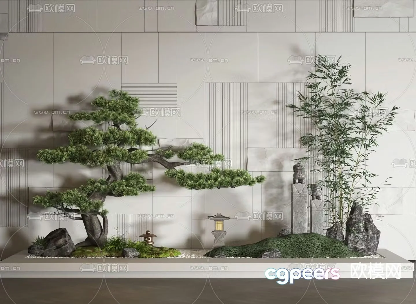 New Chinese style landscape gardening sketch 3D model