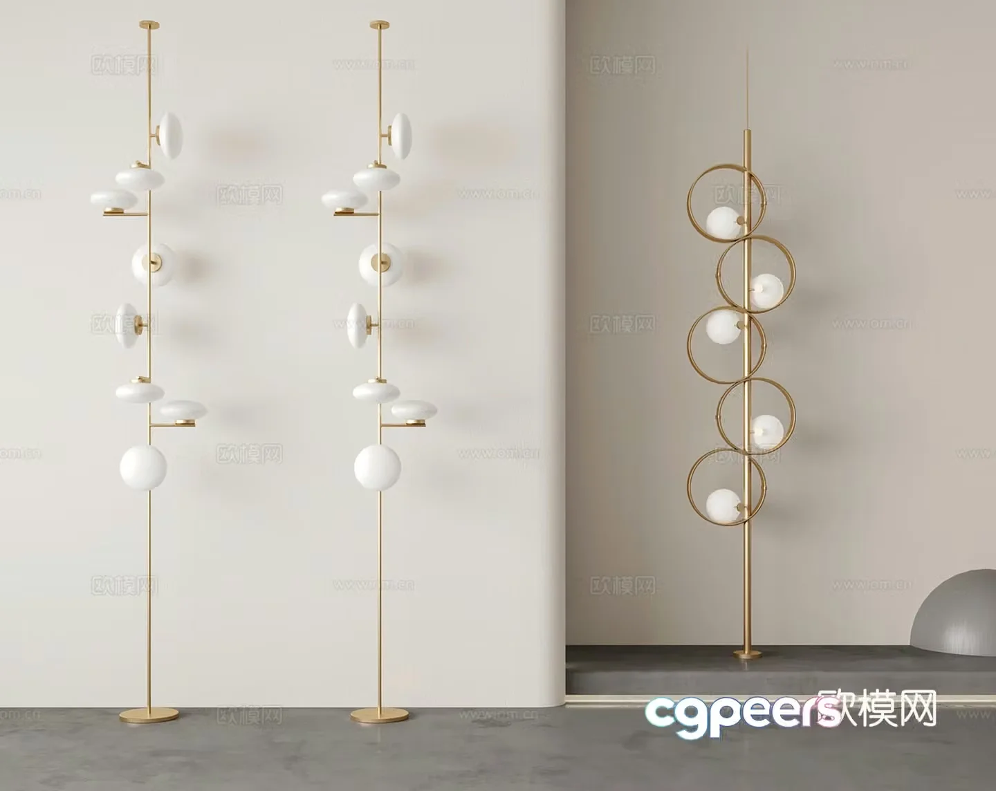 Light luxury floor lamp 3D model