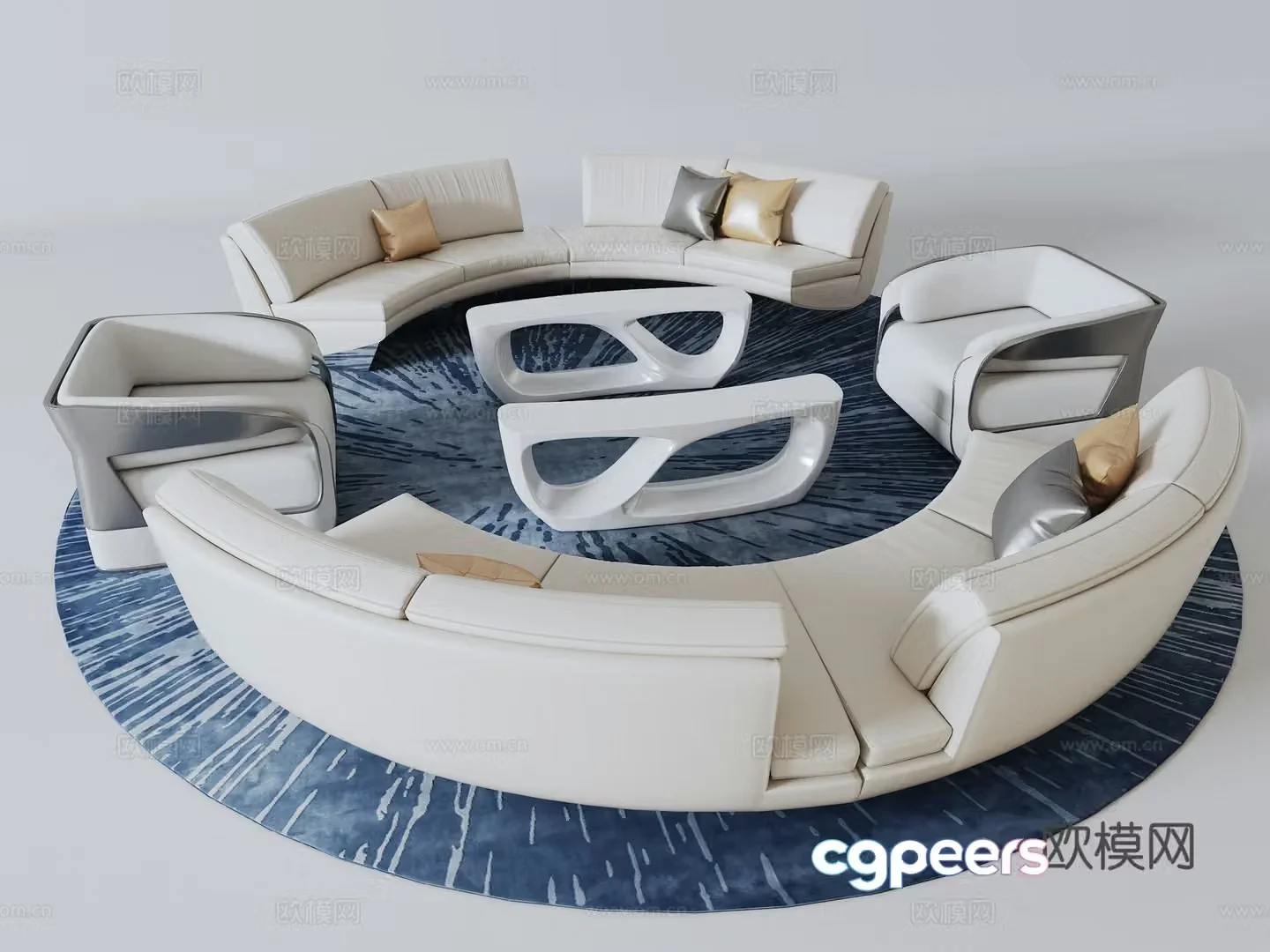 Circular negotiation sofa Circular negotiation sofa 3D model