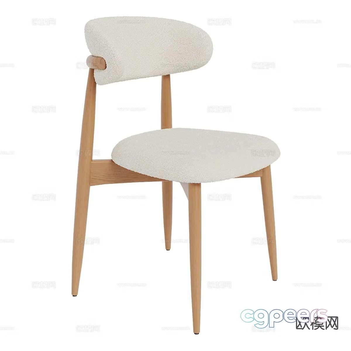 Nordic chair dining chair 3d model