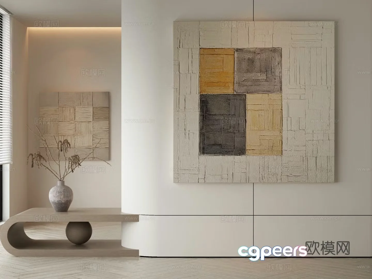 Wabi-sabi painting texture painting decorative painting 3d model