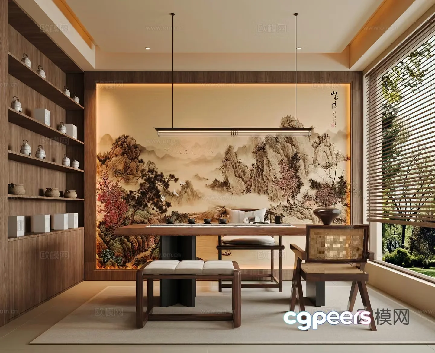 New Chinese tea room 3D model