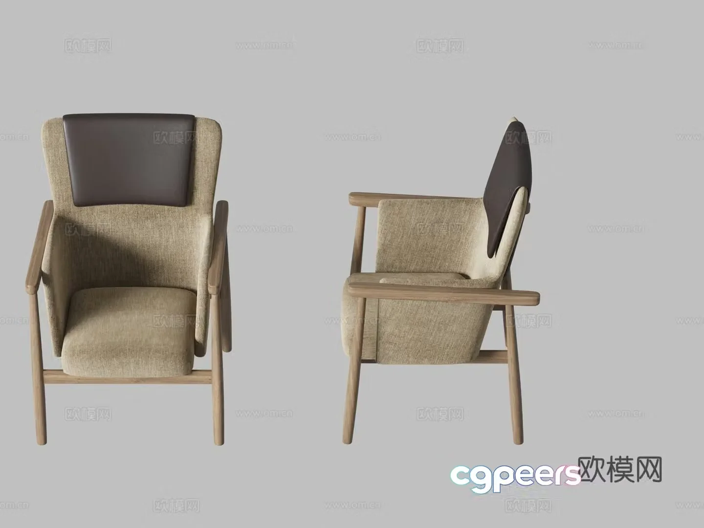 Nordic restaurant chair study chair 3d model