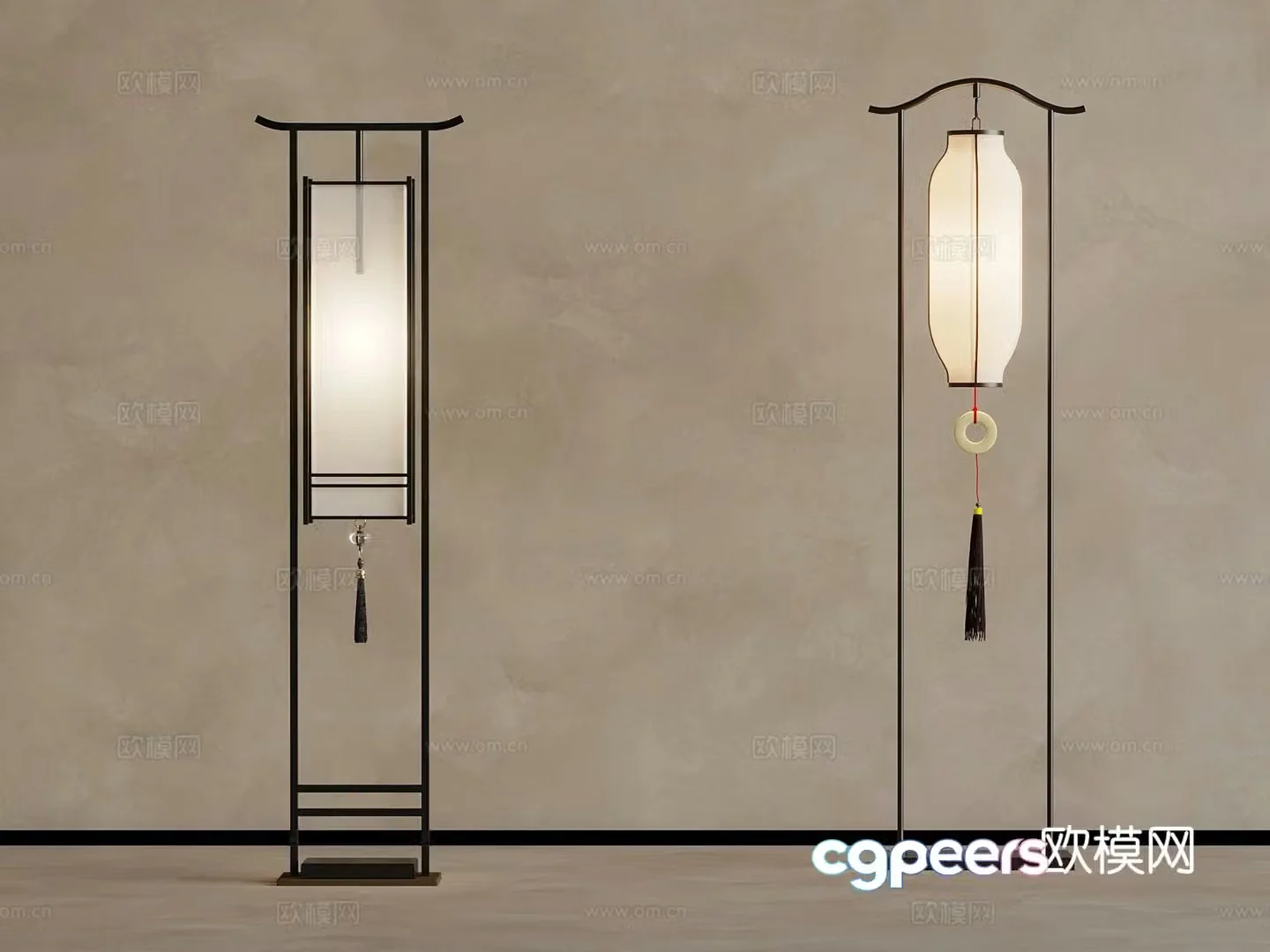 New Chinese style floor lamp 3d model