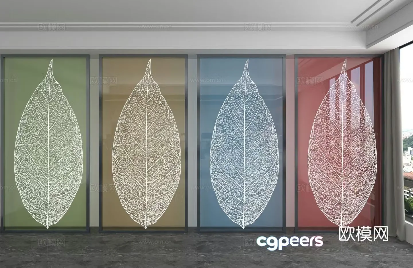 Modern background wall 3d model