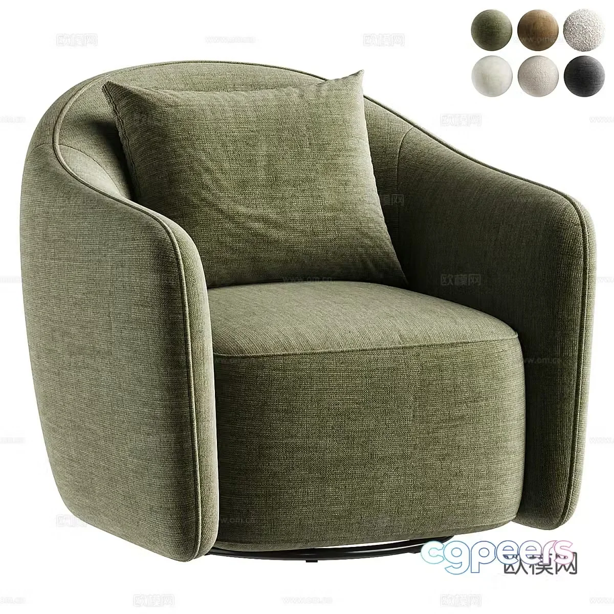 Modern light luxury Beetle Furninova rotating armchair 3d model