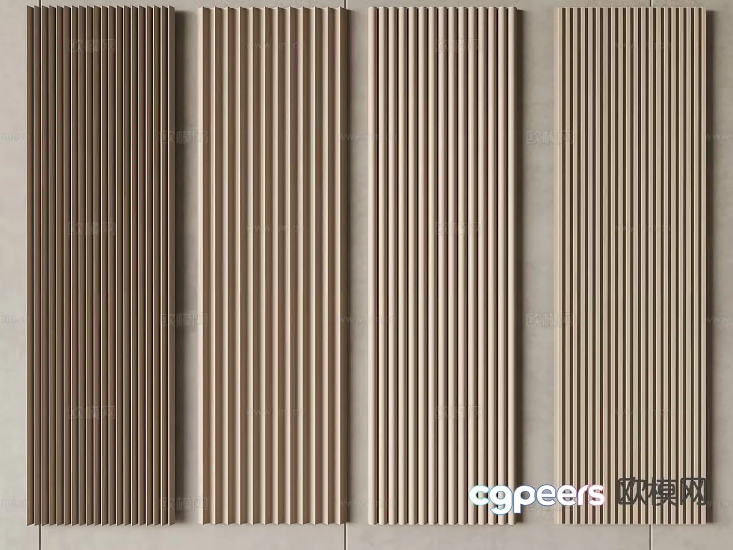 Modern wall panel grille panel 3d model