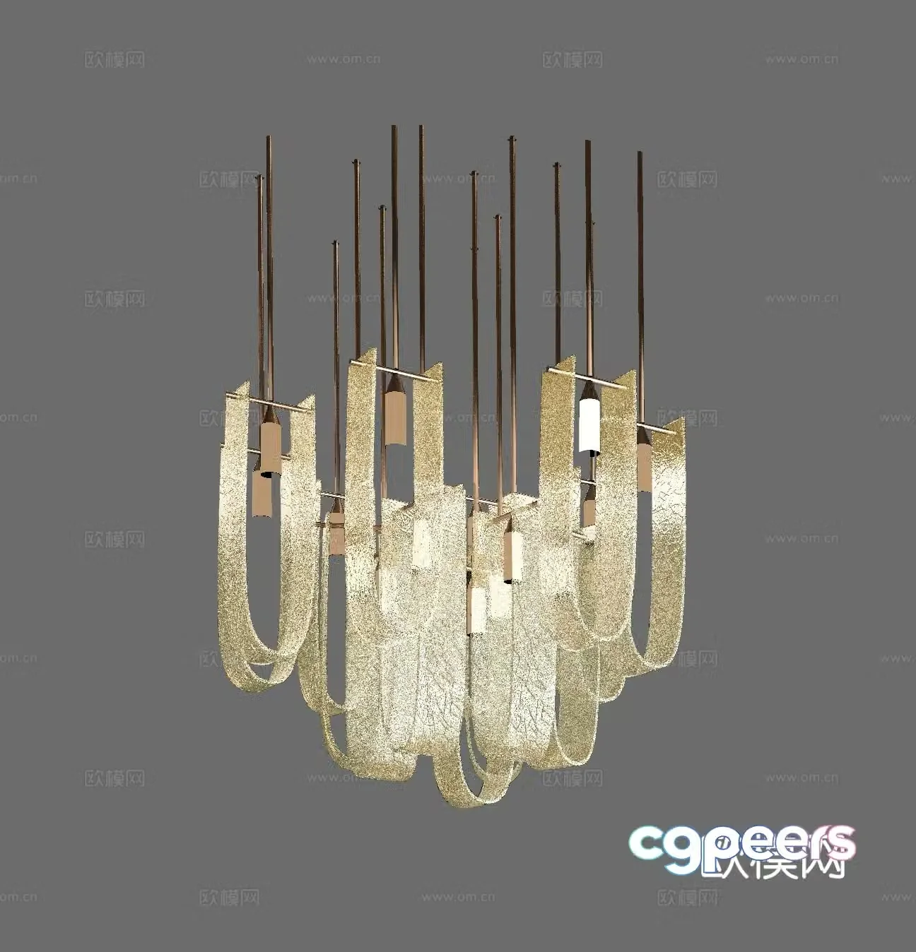 Light luxury chandelier art chandelier restaurant chandelier 3d model