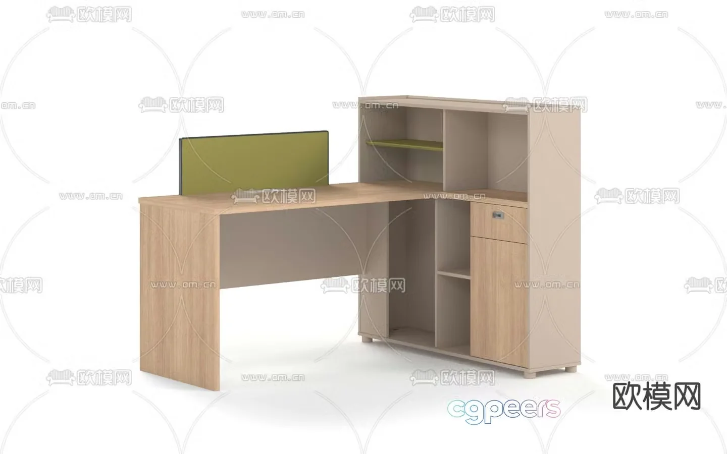 Desk employee desk post card slot 3D model