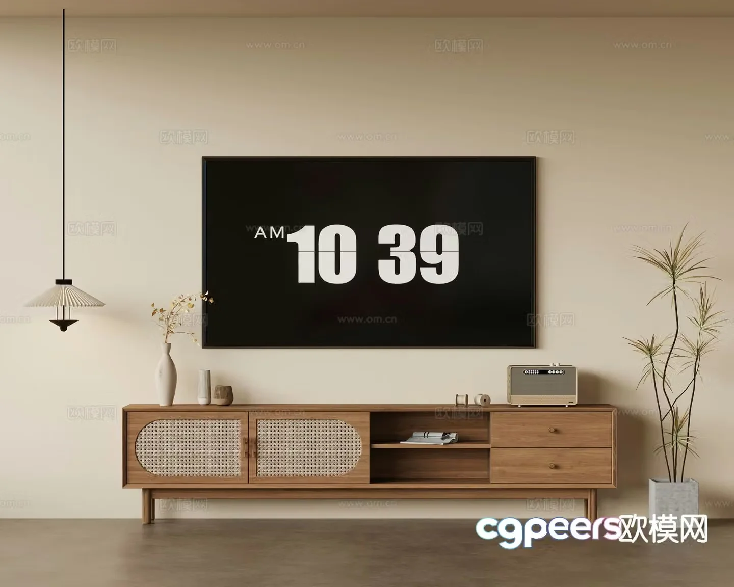 Middle-aged TV cabinet 3D model