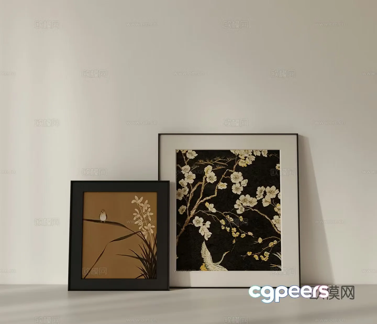 French hanging paintings flower paintings decorative paintings 3D model