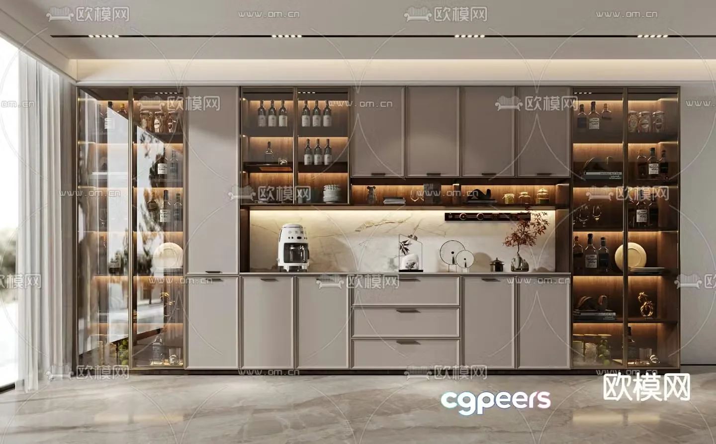 New Chinese wine cabinet 3D model
