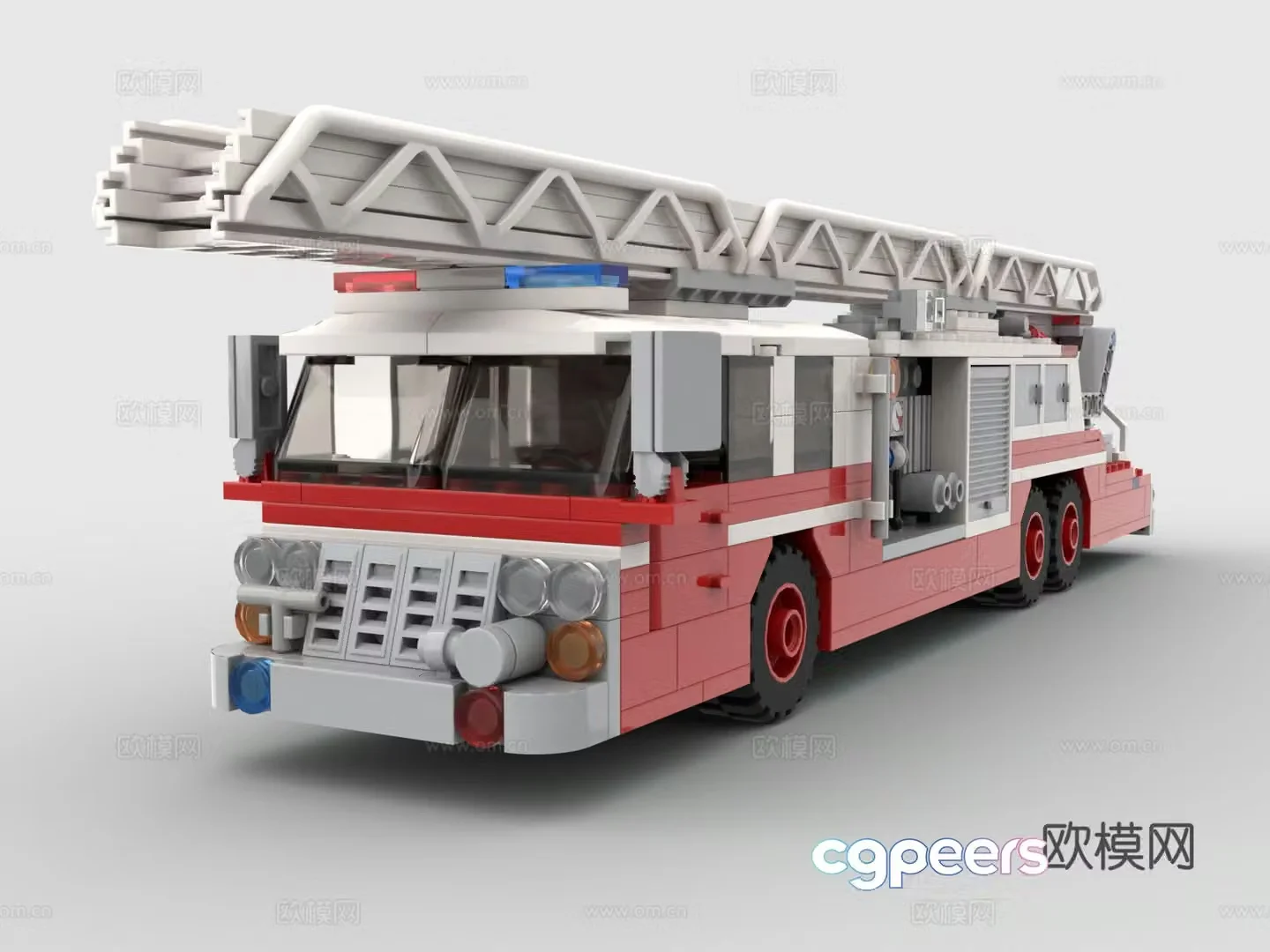 LEGO LEGO toys building blocks fire truck fire truck engineering vehicle 3d model