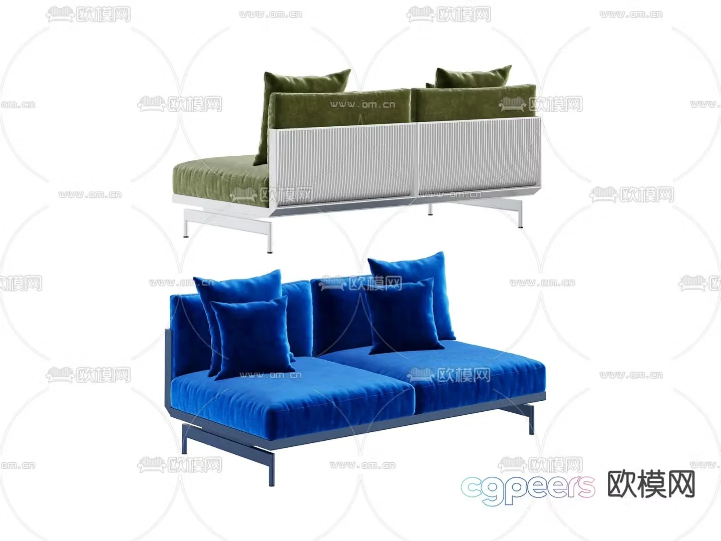Double sofa soft sofa 3d model
