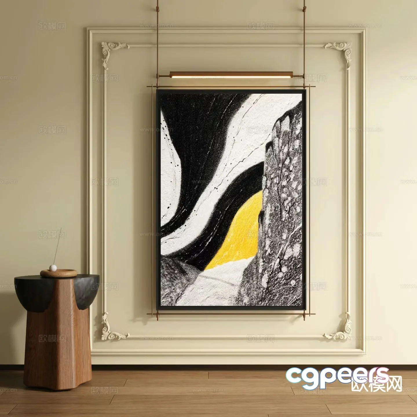 Modern art painting decorative painting 3d model