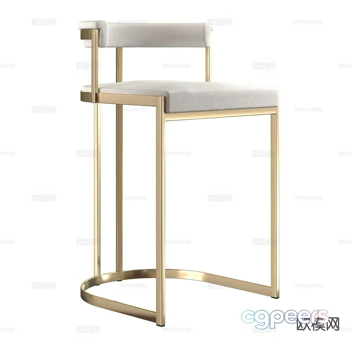 Light luxury bar stool bar stool 3d model