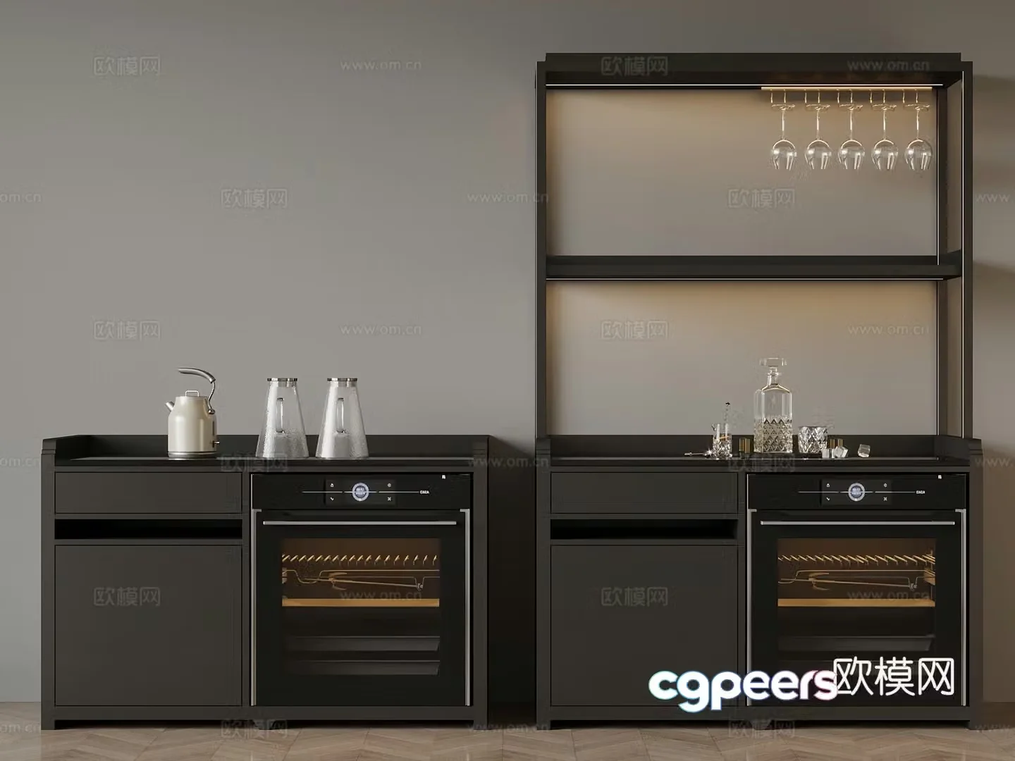 Modern dining cabinet disinfection cabinet tea cabinet 3d model