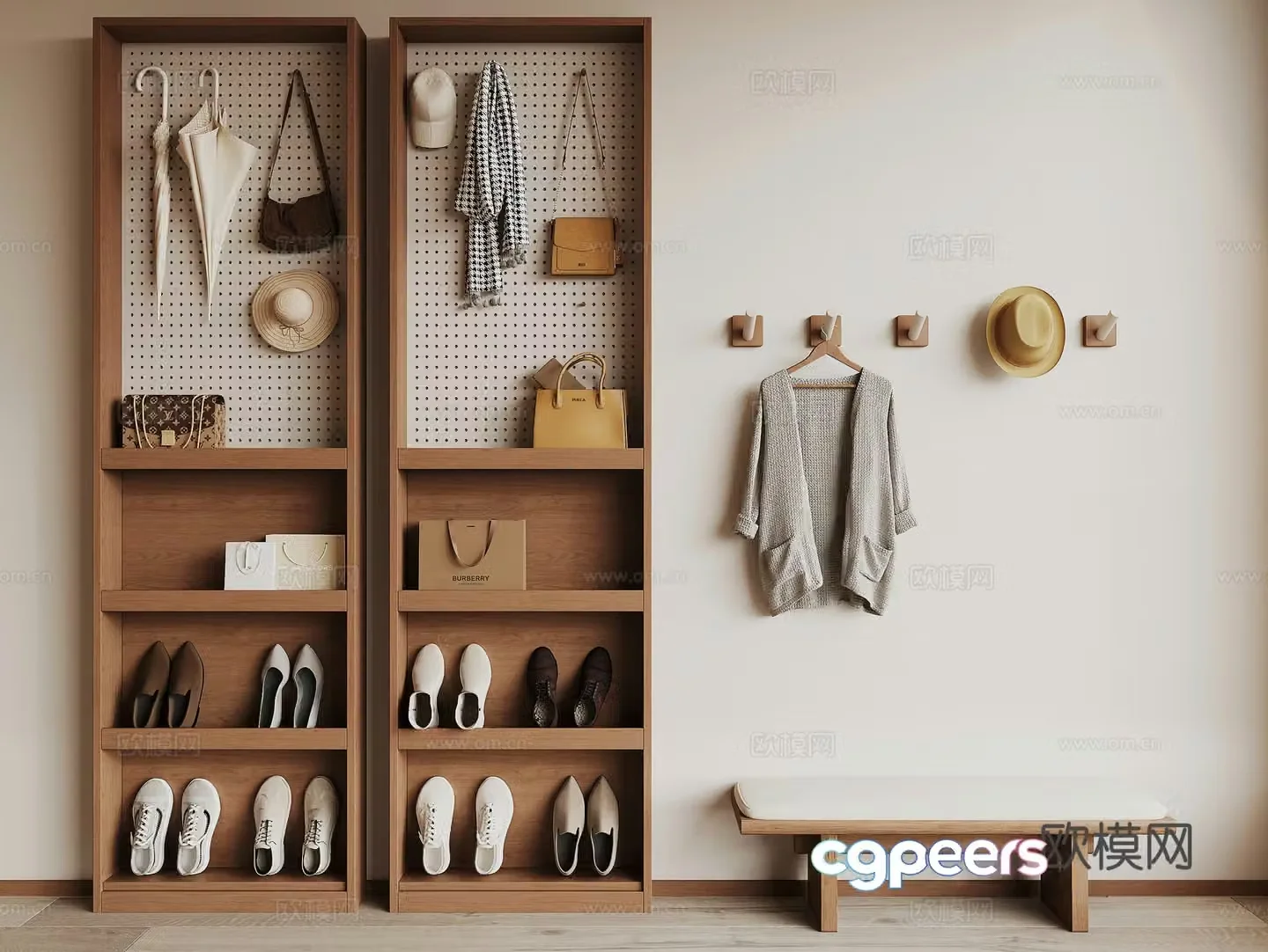 Modern shoe rack 3d model